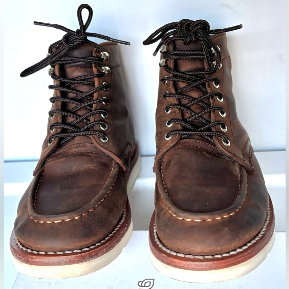 Thursday Boot Company “Diplomat” Distressed Leather Lace Up Brown Boots Size 8 - Picture 6 of 11